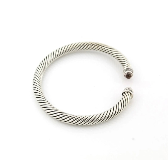 DAVID YURMAN * Sterling Silver Cable Cuff Accented With Morganite & Diam… - Picture 2 of 7